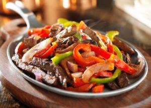fajita with steak and bell peppers